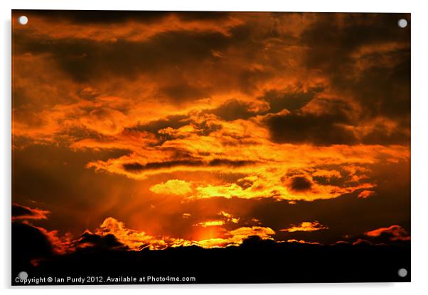 Rich orange sky Acrylic by Ian Purdy