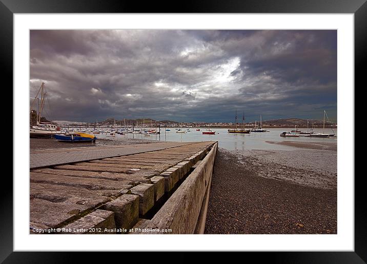 Conway seafront Framed Mounted Print by Rob Lester