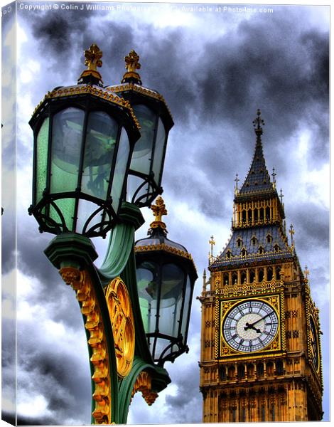Big Ben And Lamp Canvas Print by Colin Williams Photography