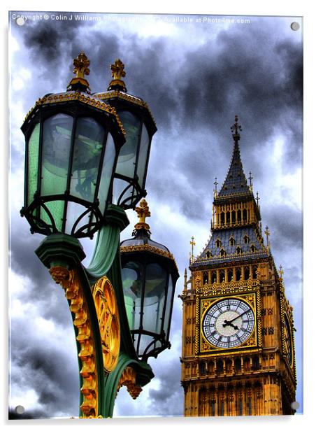 Big Ben And Lamp Acrylic by Colin Williams Photography