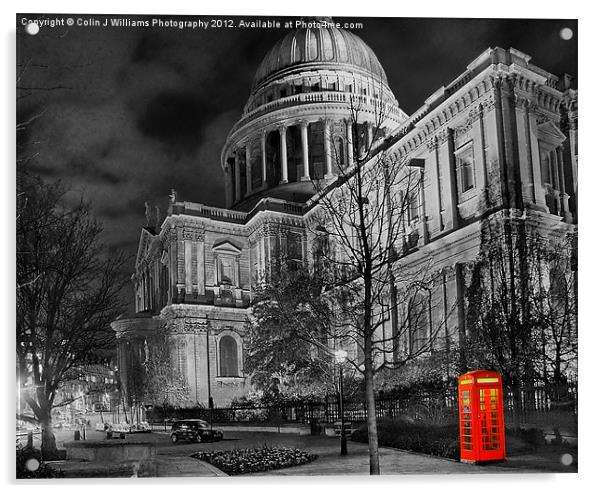 Telepnone Box St Pauls Acrylic by Colin Williams Photography