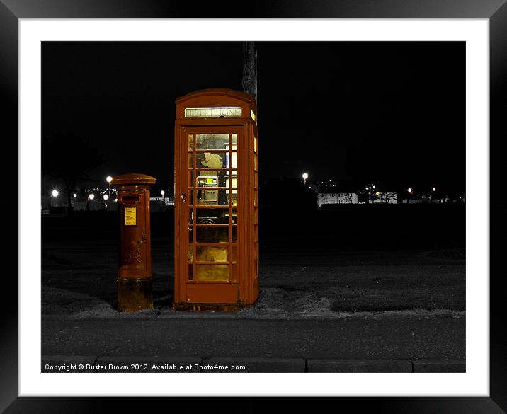 UK Phone Box & Post Box Framed Mounted Print by Buster Brown