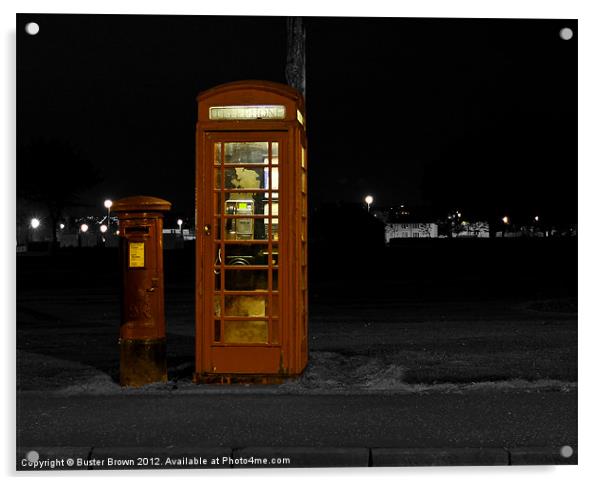 UK Phone Box & Post Box Acrylic by Buster Brown