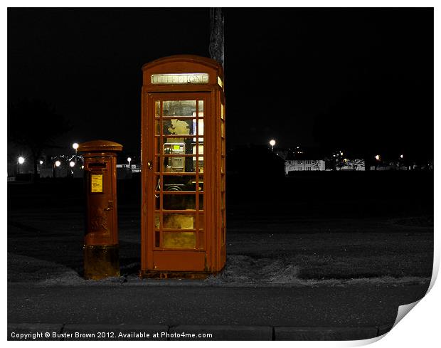 UK Phone Box & Post Box Print by Buster Brown