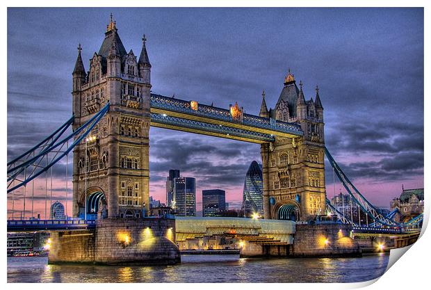 Tower Bridge And The City Print by Colin Williams Photography