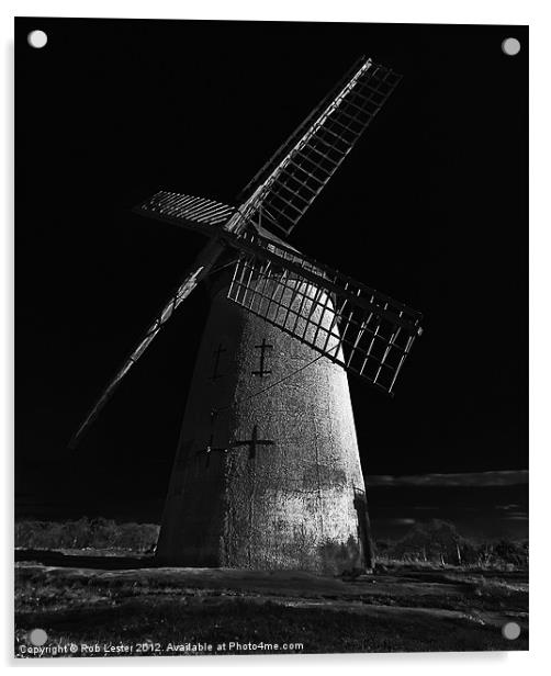 Mill Met by Moonlight Acrylic by Rob Lester