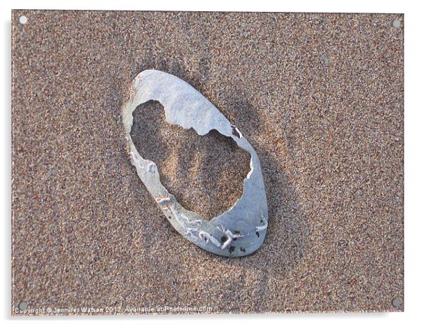 Shell in Sand Acrylic by Jennifer Henderson