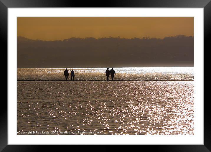 Couples in Twilight. Framed Mounted Print by Rob Lester