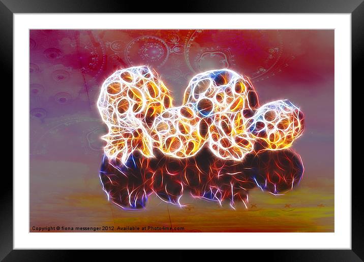 Balls and Cones with Fractal Effect Framed Mounted Print by Fiona Messenger