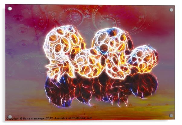 Balls and Cones with Fractal Effect Acrylic by Fiona Messenger