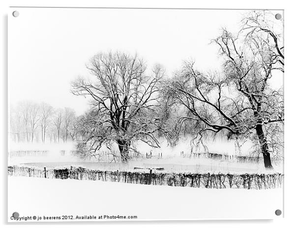 a winter scene Acrylic by Jo Beerens