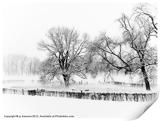 a winter scene Print by Jo Beerens