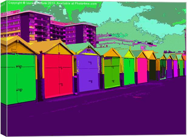 Brighton beach huts Canvas Print by laura@ Artfunk