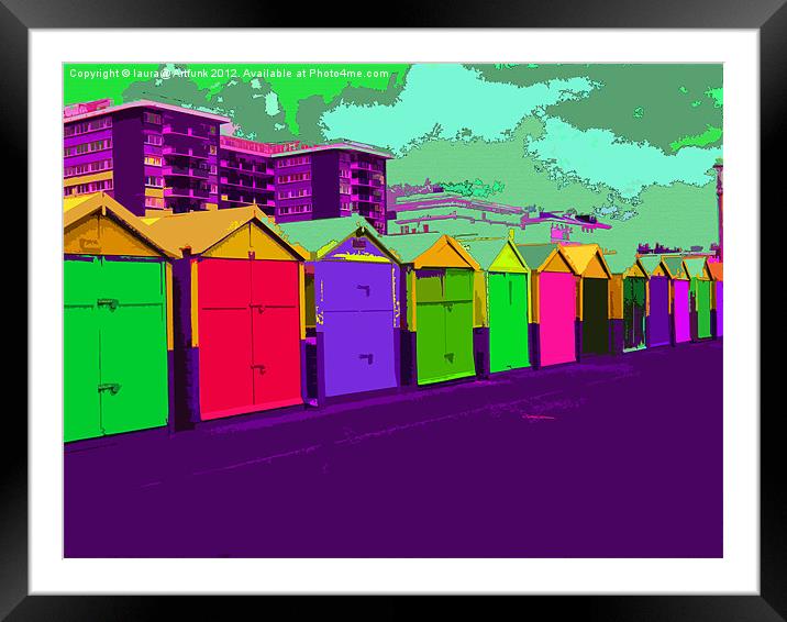 Brighton beach huts Framed Mounted Print by laura@ Artfunk