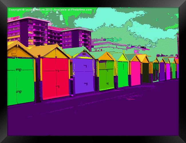 Brighton beach huts Framed Print by laura@ Artfunk