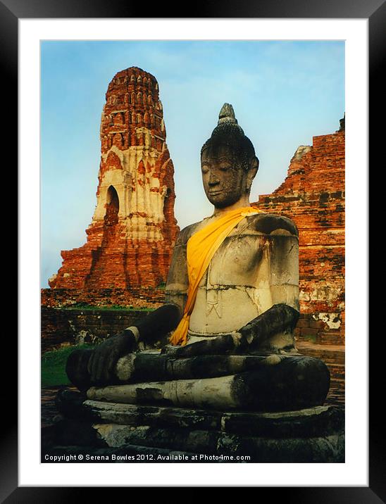 Robed Buddha Statue Thailand Framed Mounted Print by Serena Bowles