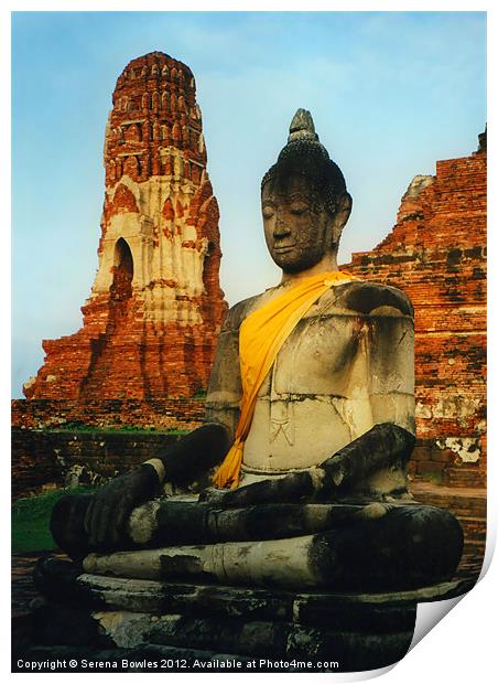 Robed Buddha Statue Thailand Print by Serena Bowles