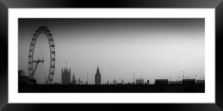 Gritty Thames silhouette Framed Mounted Print by Gary Eason