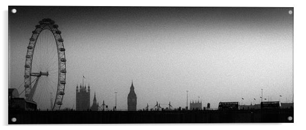 Gritty Thames silhouette Acrylic by Gary Eason