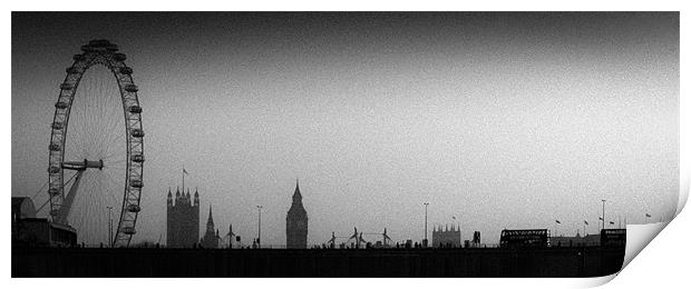 Gritty Thames silhouette Print by Gary Eason