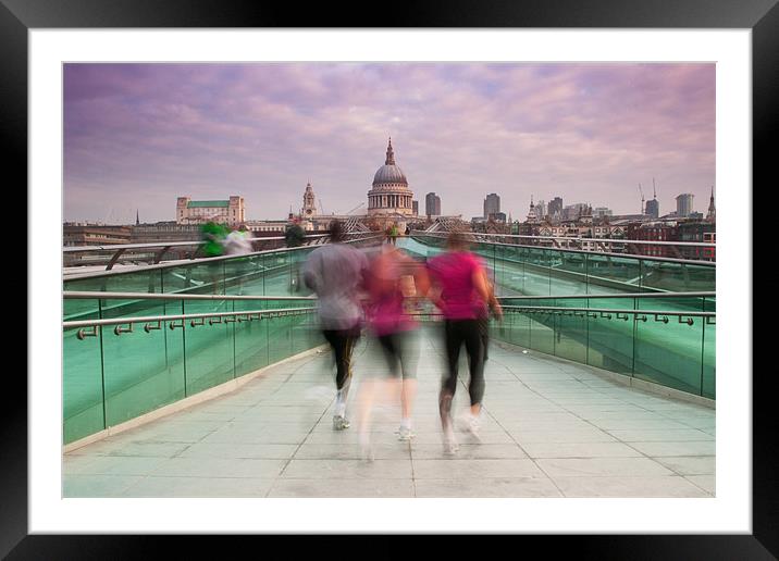 London Keeping Fit Framed Mounted Print by Andrew Holland