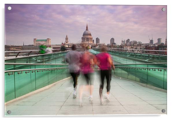 London Keeping Fit Acrylic by Andrew Holland