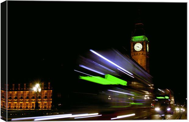 NIght Bus Canvas Print by Andrew Holland