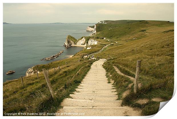 Jurassic Coastline Print by Rob Hawkins