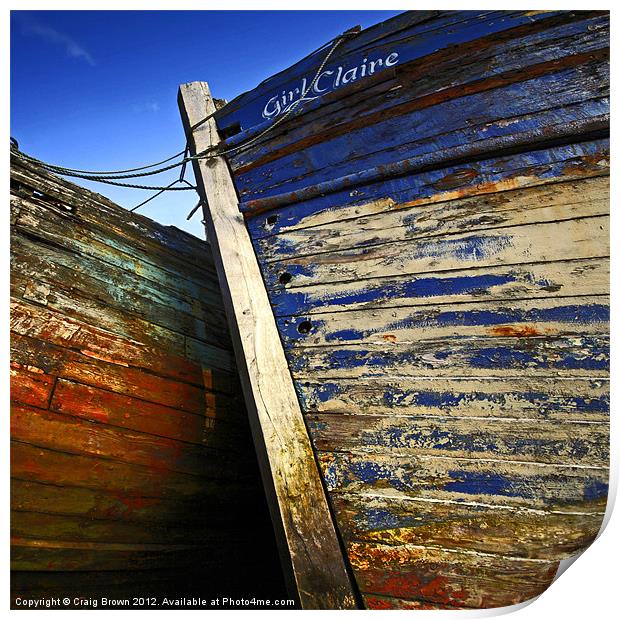Wrecked Wooden Boats Print by Craig Brown