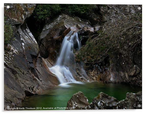 Lower Bruar Falls Acrylic by Keith Thorburn EFIAP/b