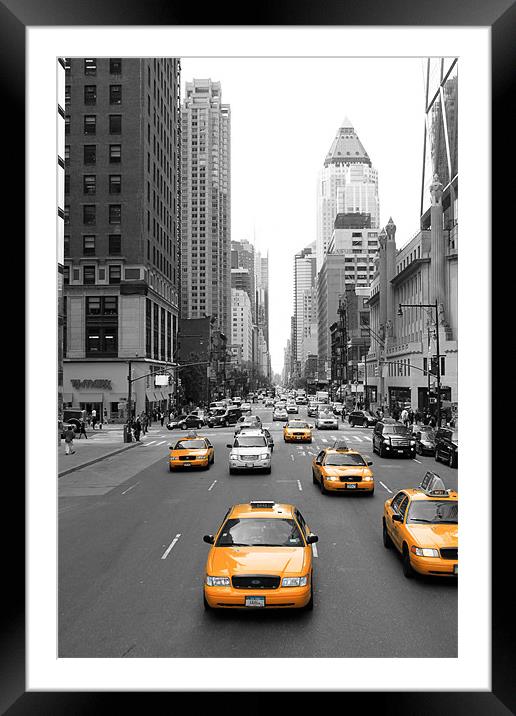 New York's Yellow Army Framed Mounted Print by Danny Thomas