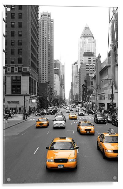 New York's Yellow Army Acrylic by Danny Thomas