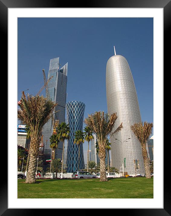 Doha skyscrapers. Framed Mounted Print by Maggie Jones