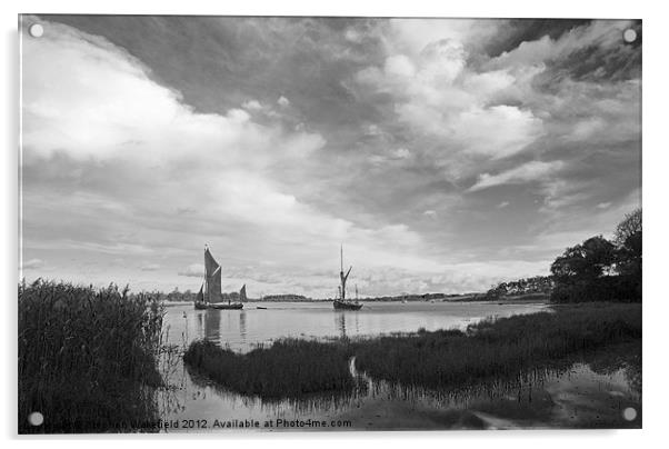 Snape Maltings Wherrys Acrylic by Stephen Wakefield