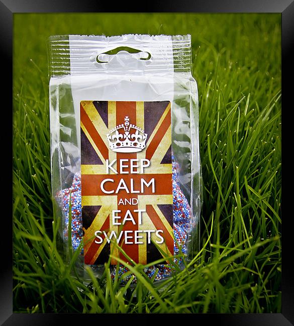 Keep Calm Sweets Framed Print by Buster Brown