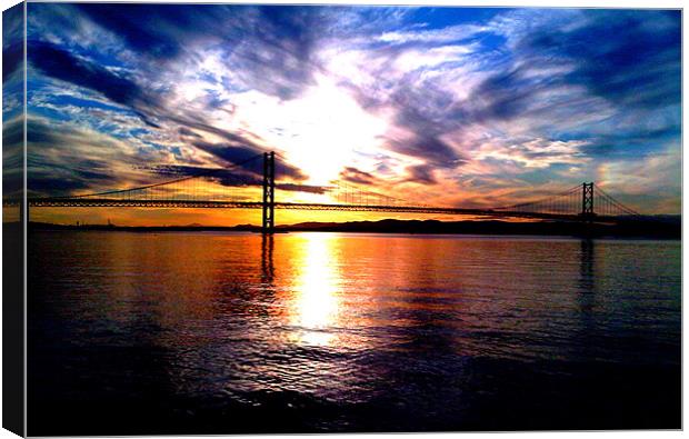 Bridge of fire Canvas Print by kevin meldrum