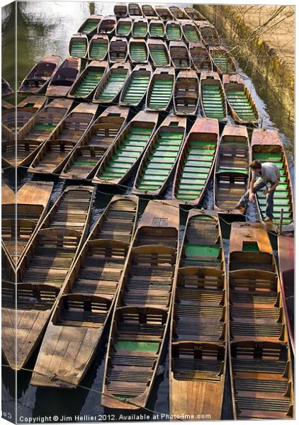 Punts River Cherwell Canvas Print by Jim Hellier