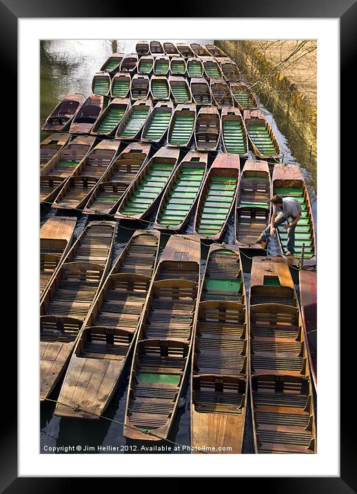 Punts River Cherwell Framed Mounted Print by Jim Hellier