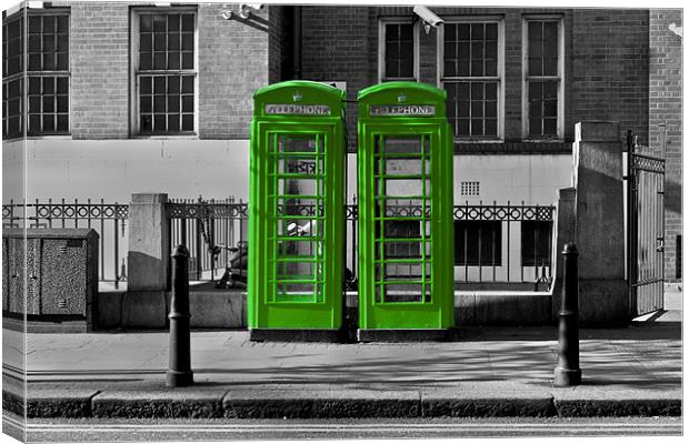 Phone box gone green Canvas Print by Jack Jacovou Travellingjour