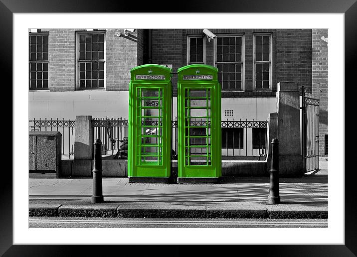Phone box gone green Framed Mounted Print by Jack Jacovou Travellingjour