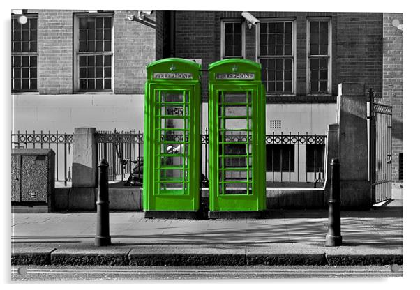 Phone box gone green Acrylic by Jack Jacovou Travellingjour