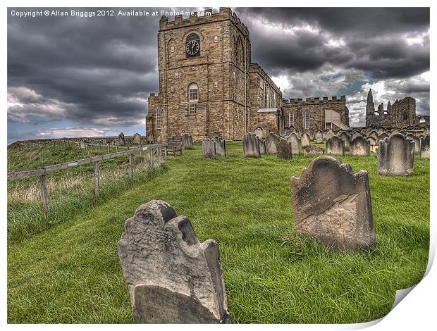 St Mary's Church and Graveyard Whitby Print by Allan Briggs