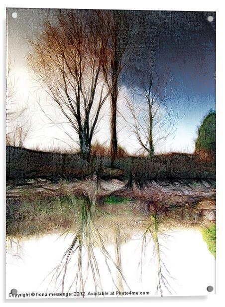 Reflections on a river Acrylic by Fiona Messenger