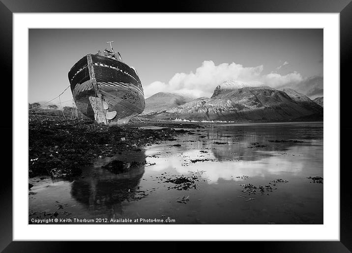 Ben Nevis with Old Boat Framed Mounted Print by Keith Thorburn EFIAP/b