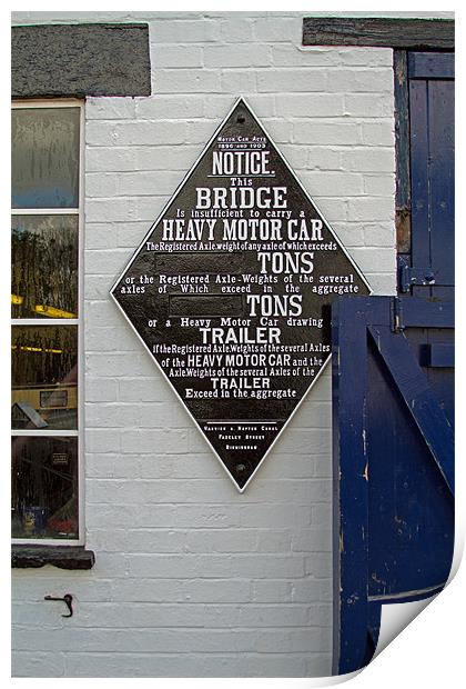 Bridge Weight Sign Print by Bill Simpson