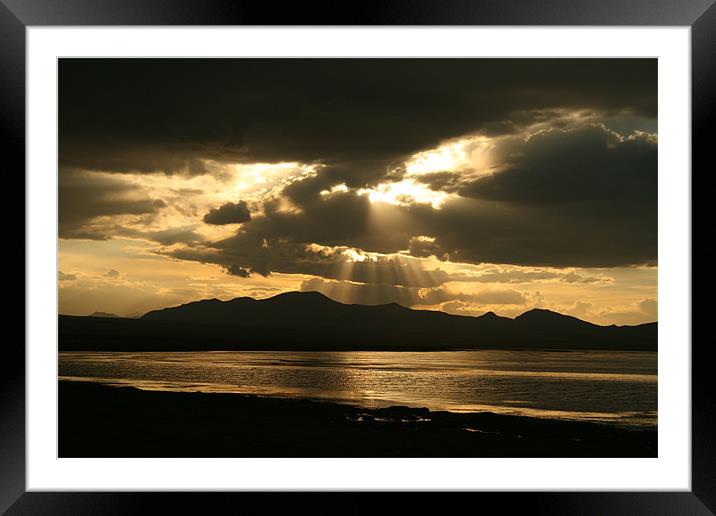 Sunset at Son-kul lake Framed Mounted Print by Michal Cerny