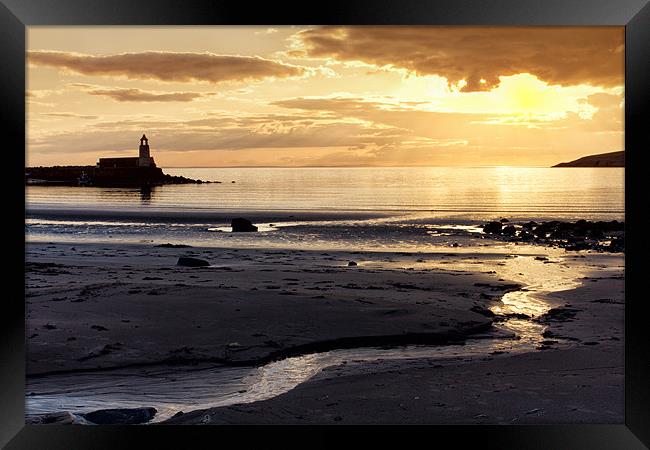 Sunset Port Logan Scotland Framed Print by Derek Beattie