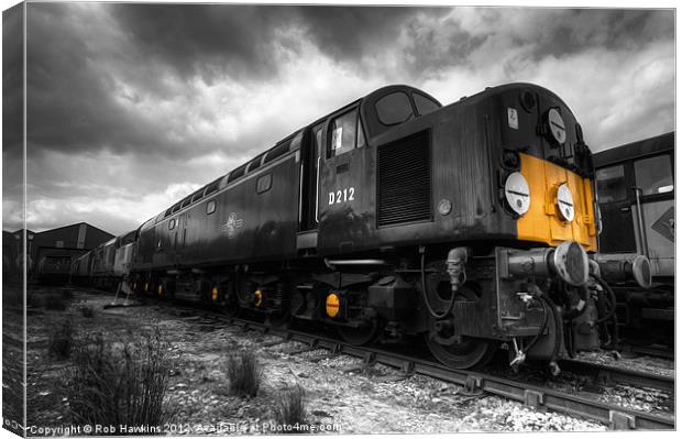 The BR class 40 (mono) Canvas Print by Rob Hawkins