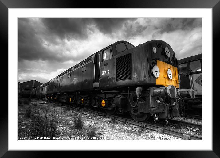 The BR class 40 (mono) Framed Mounted Print by Rob Hawkins