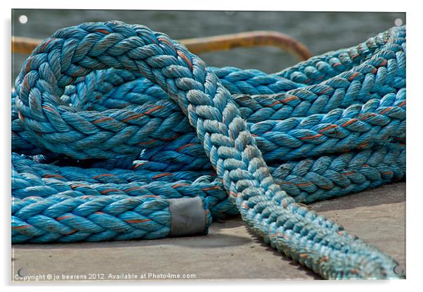 mooring rope Acrylic by Jo Beerens